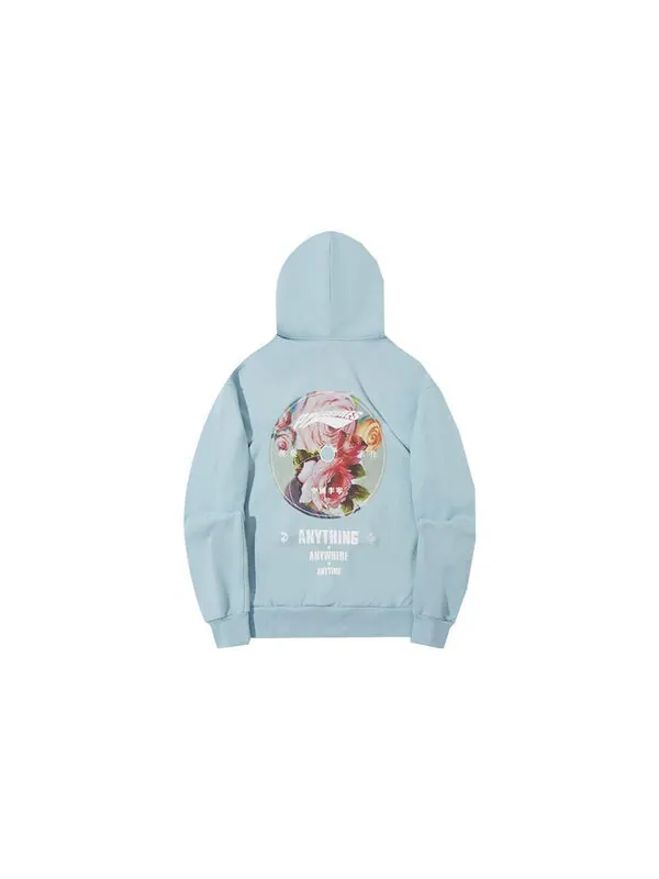 Толстовка с капюшоном x pleas с графическим принтом Li-Ning — изображение 2 из 2, светлый синий/белый