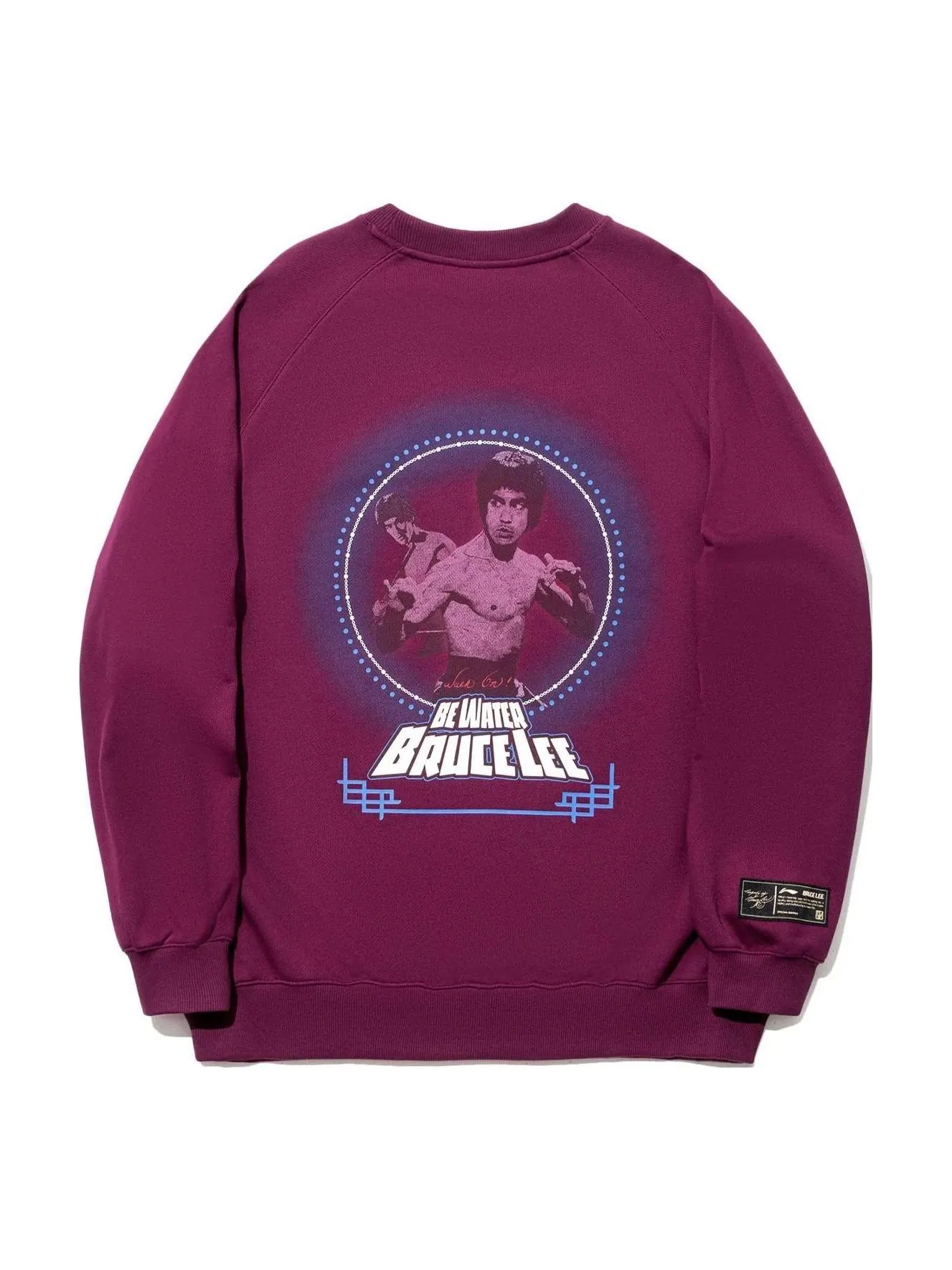 Спортивная толстовка Li-Ning x Bruce Lee Graphic Sweatshirt 'Purple' AWDTC75-1 — изображение 1 из 2, фиолетовый