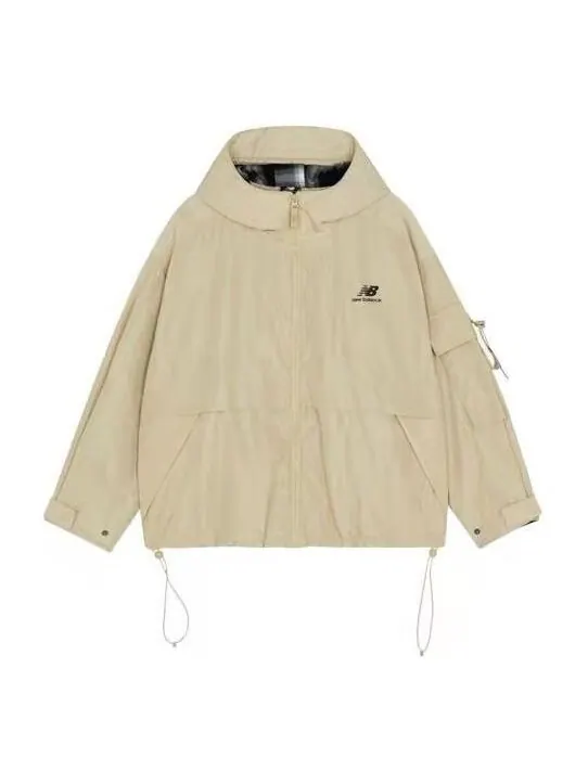 Куртка logo printing woven hooded track jacket khaki New Balance