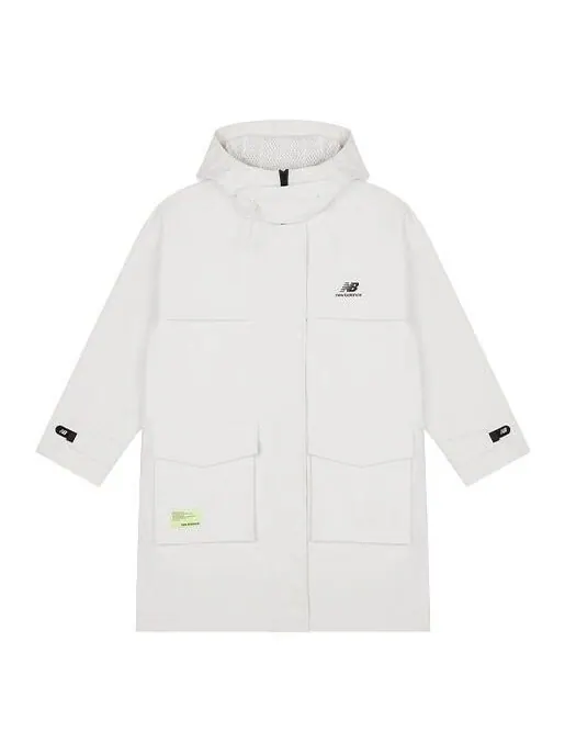 Куртка большой карман однотонная с капюшоном куртка белая New Balance
