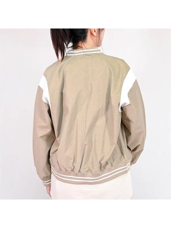 Куртка (WMNS) New Balance Sportswear Jacket 'Tan White' — изображение 2 из 2, бежевый/белый