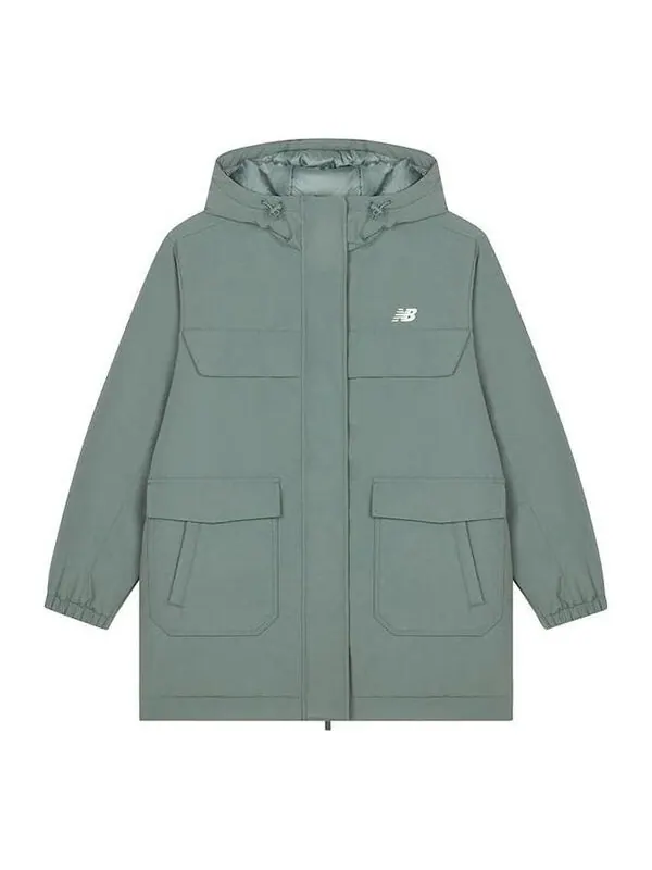 Куртка длинный пуховик New Balance — изображение 1 из 2, зеленый/белый