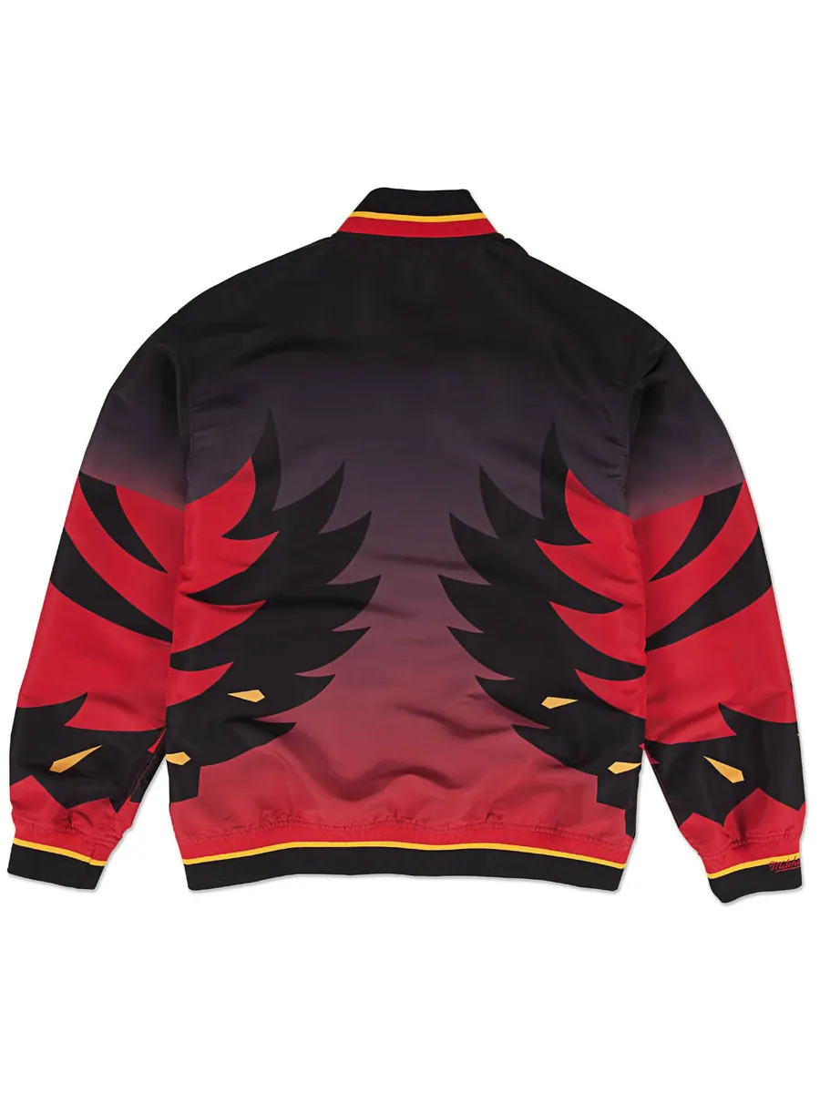 Куртка Mitchell & Ness NBA Authentic Atlanta Hawks 1995-96 Warm Up Jacket 'Black Red' — изображение 2 из 2, черный