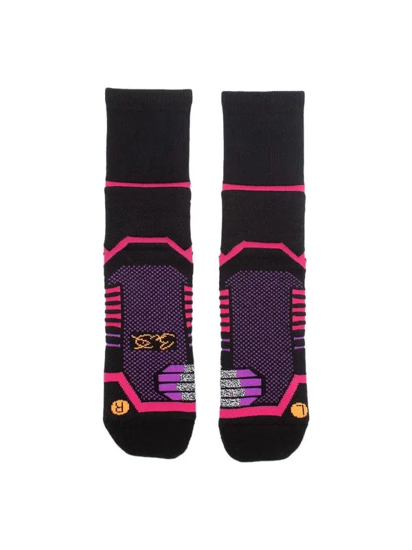 Носки way of wade mid cut basketball socks 'black pink' Li-Ning — изображение 1 из 3, черный/розовый