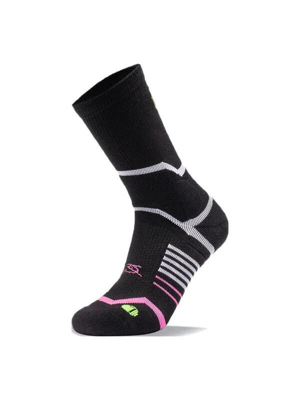 Носки way of wade mid cut basketball socks 'black' Li-Ning — изображение 1 из 2, черный/белый/розовый
