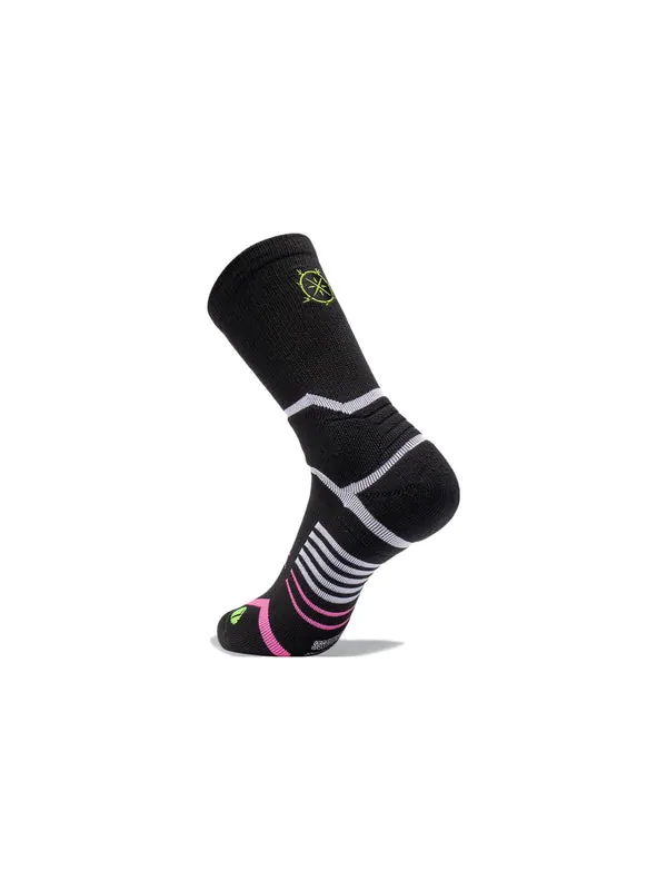 Носки way of wade mid cut basketball socks 'black' Li-Ning — изображение 2 из 2, черный/белый/розовый
