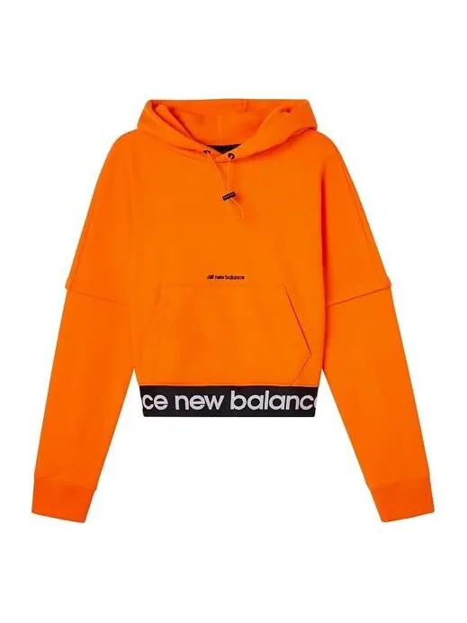 Толстовка с капюшоном однотонная повседневная New Balance — изображение 1 из 2, оранжевый