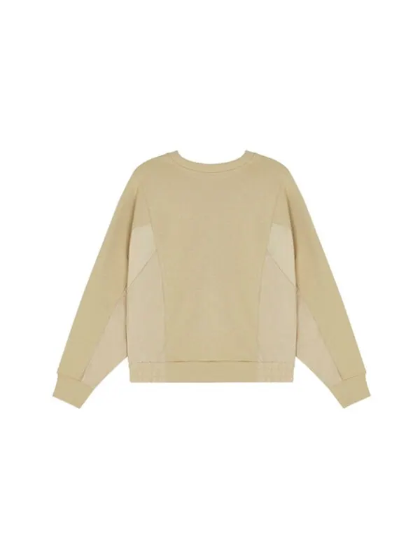 Свитер logo printing splicing sports round neck pullover khaki hoodie New Balance — изображение 2 из 2, хаки