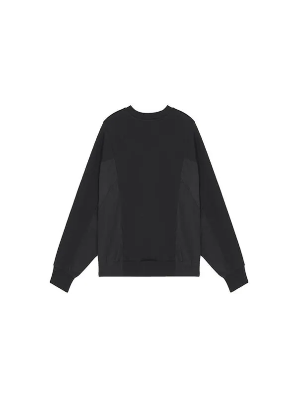Свитер logo printing splicing sports round neck pullover black hoodie New Balance — изображение 2 из 2, черный