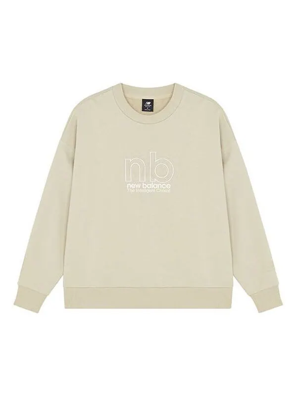 Свитер ( iu ) casual round neck long sleeves solid color pullover hoodie yellow New Balance