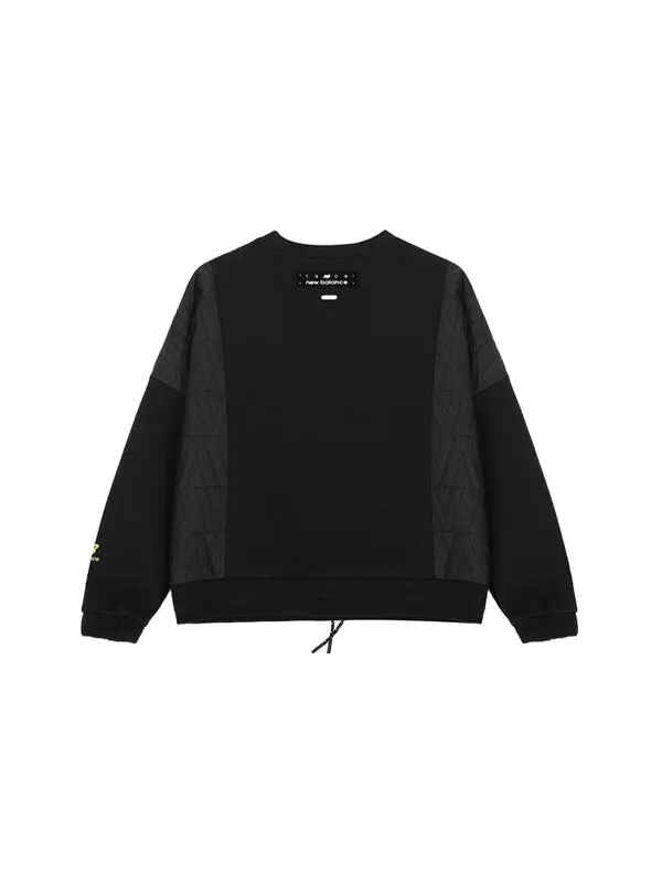 Свитер solid color drawstring round neck pullover hoodie black New Balance — изображение 2 из 2, черный