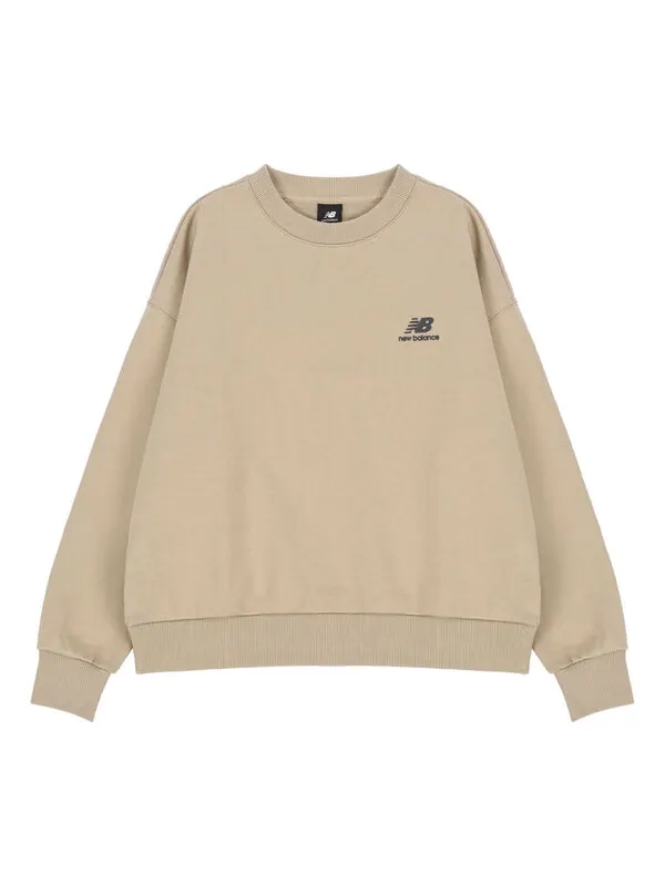 Свитер alphabet printing sports pullover round neck khaki hoodie New Balance