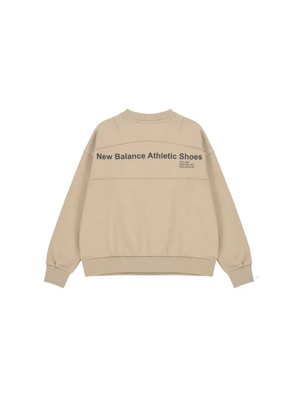 Свитер alphabet printing sports pullover round neck khaki hoodie New Balance — изображение 2 из 2, хаки