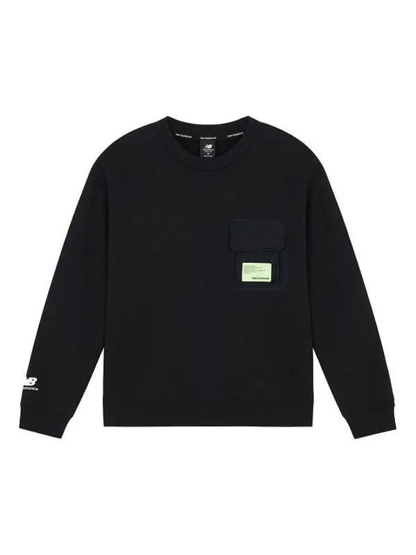 Свитер cny series 3d pocket sports round neck pullover black hoodie New Balance