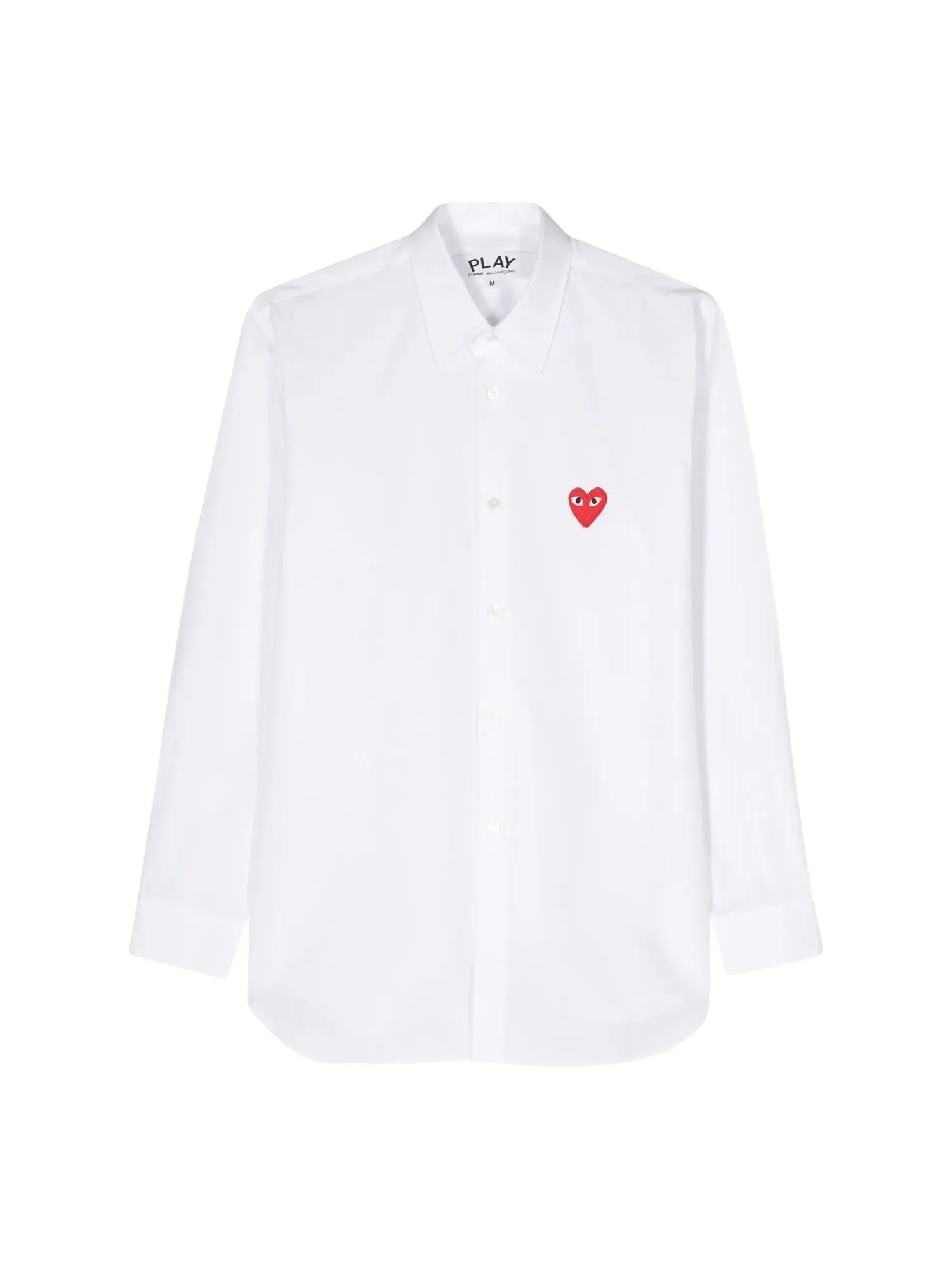 Футболка COMME des GARCONS PLAY SS25 с красным сердцем — изображение 1 из 2, белый