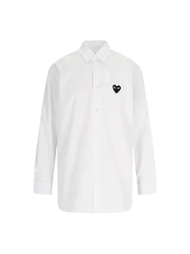 Футболка COMME des GARCONS PLAY FW25 с черным сердцем — изображение 1 из 3, белый