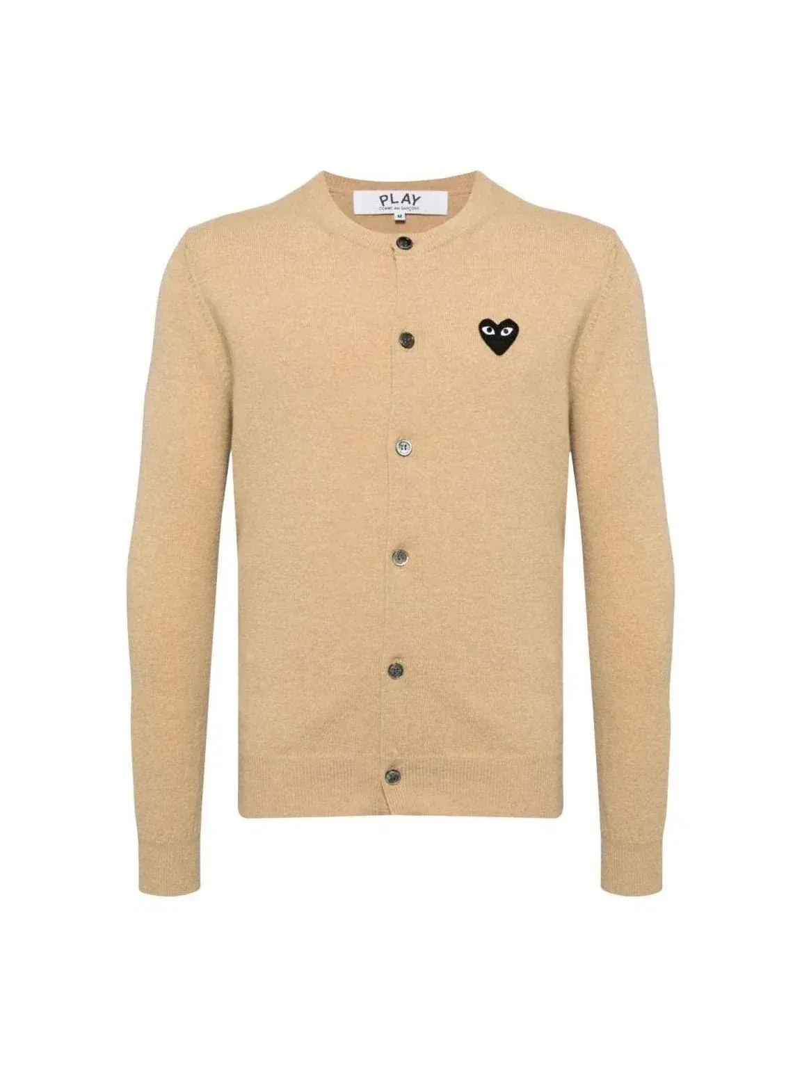 Кардиган с эмблемой COMME des GARCONS PLAY FW25, черный, бежевый, AX-N023-051-3 — изображение 1 из 6