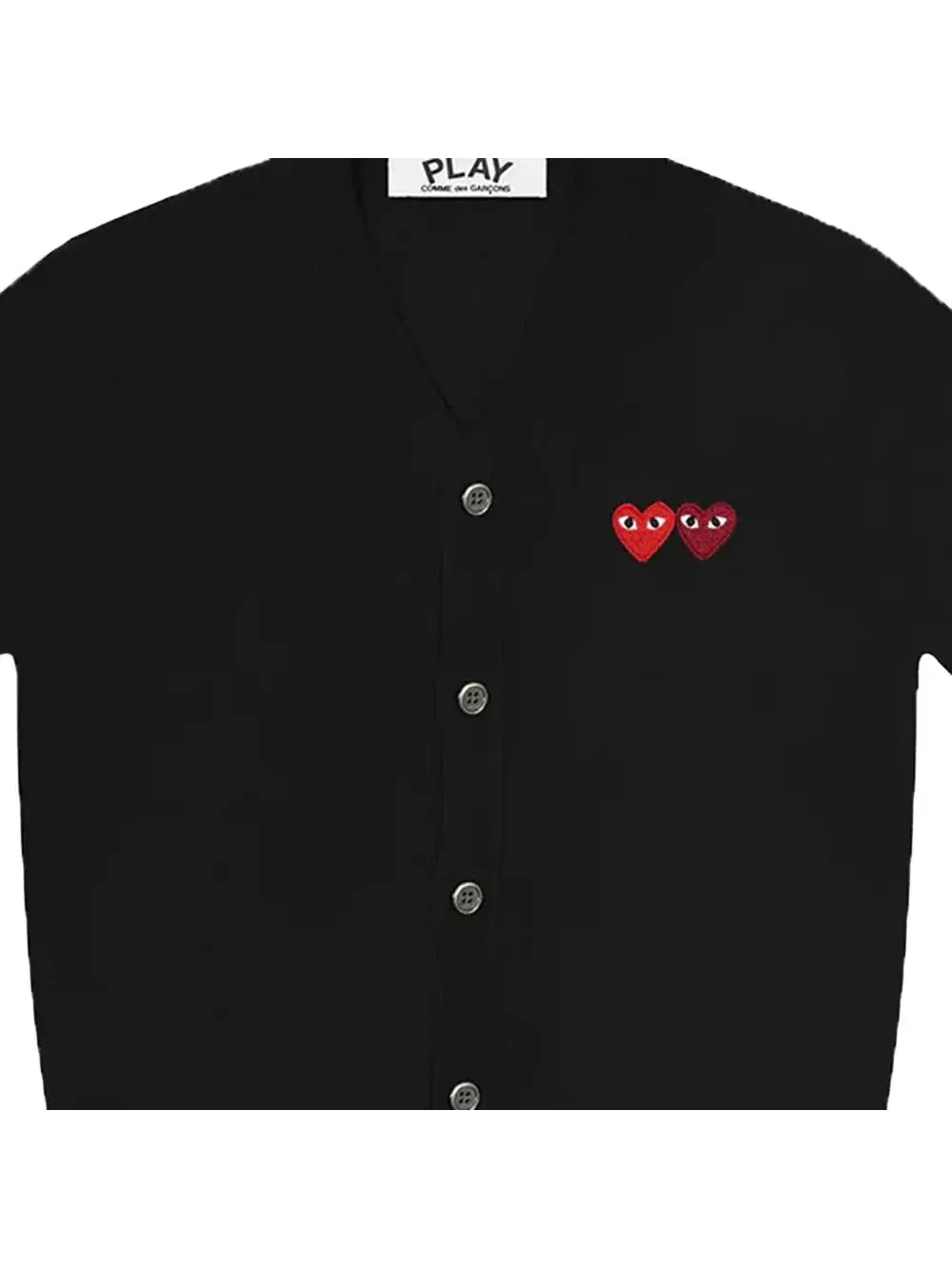 Кардиган COMME des GARCONS PLAY FW25 Double Heart, черный, AX-N058-051-1 — изображение 3 из 3