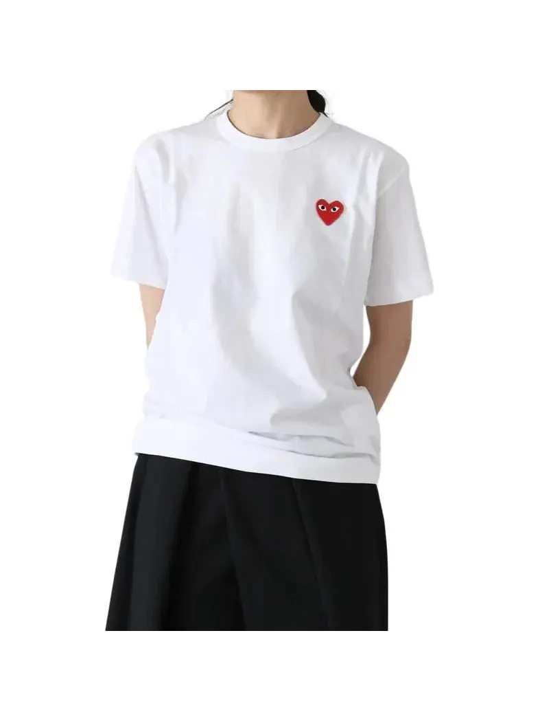 Футболка COMME des GARCONS PLAY SS25 с эмблемой сердца, белая, AX-T108-051-2 — изображение 3 из 5, белый