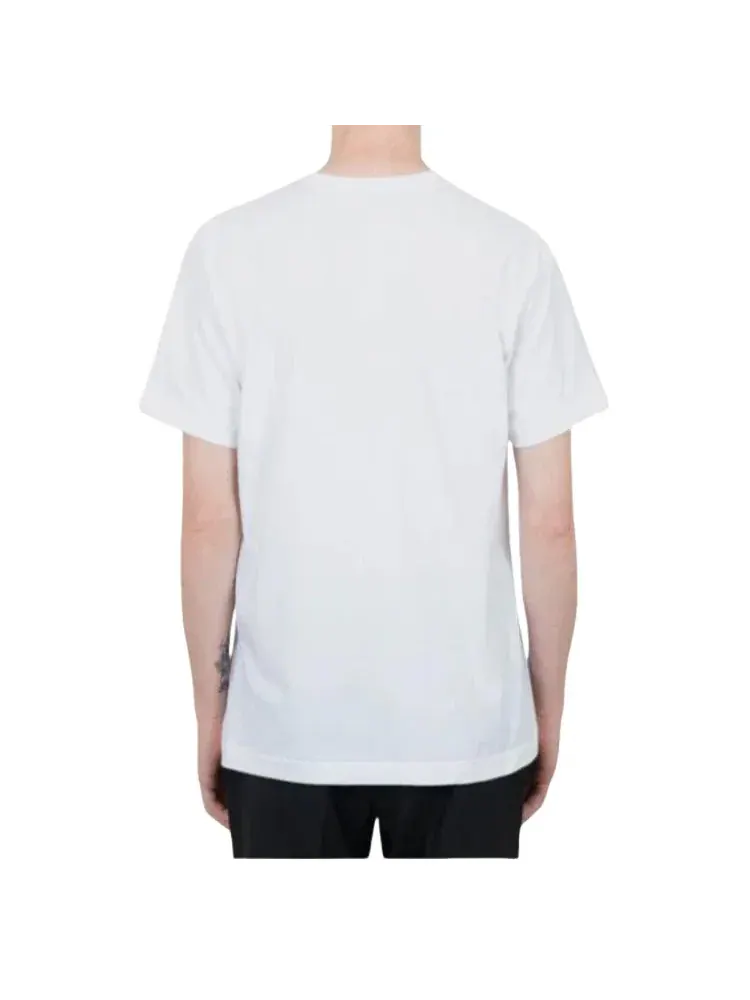 Футболка COMME des GARCONS PLAY SS25 с принтом в виде сердца и красной эмблемы — изображение 5 из 5, розовый