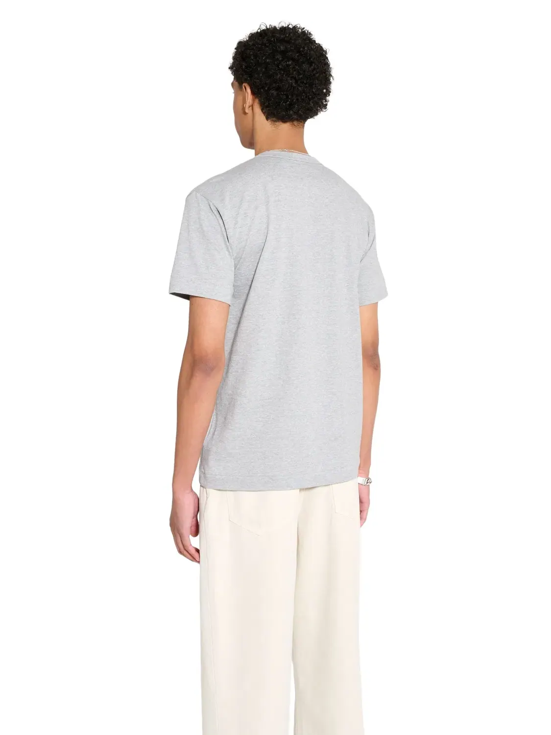 Футболка с сердечком COMME des GARCONS PLAY SS25 — изображение 4 из 5, серый