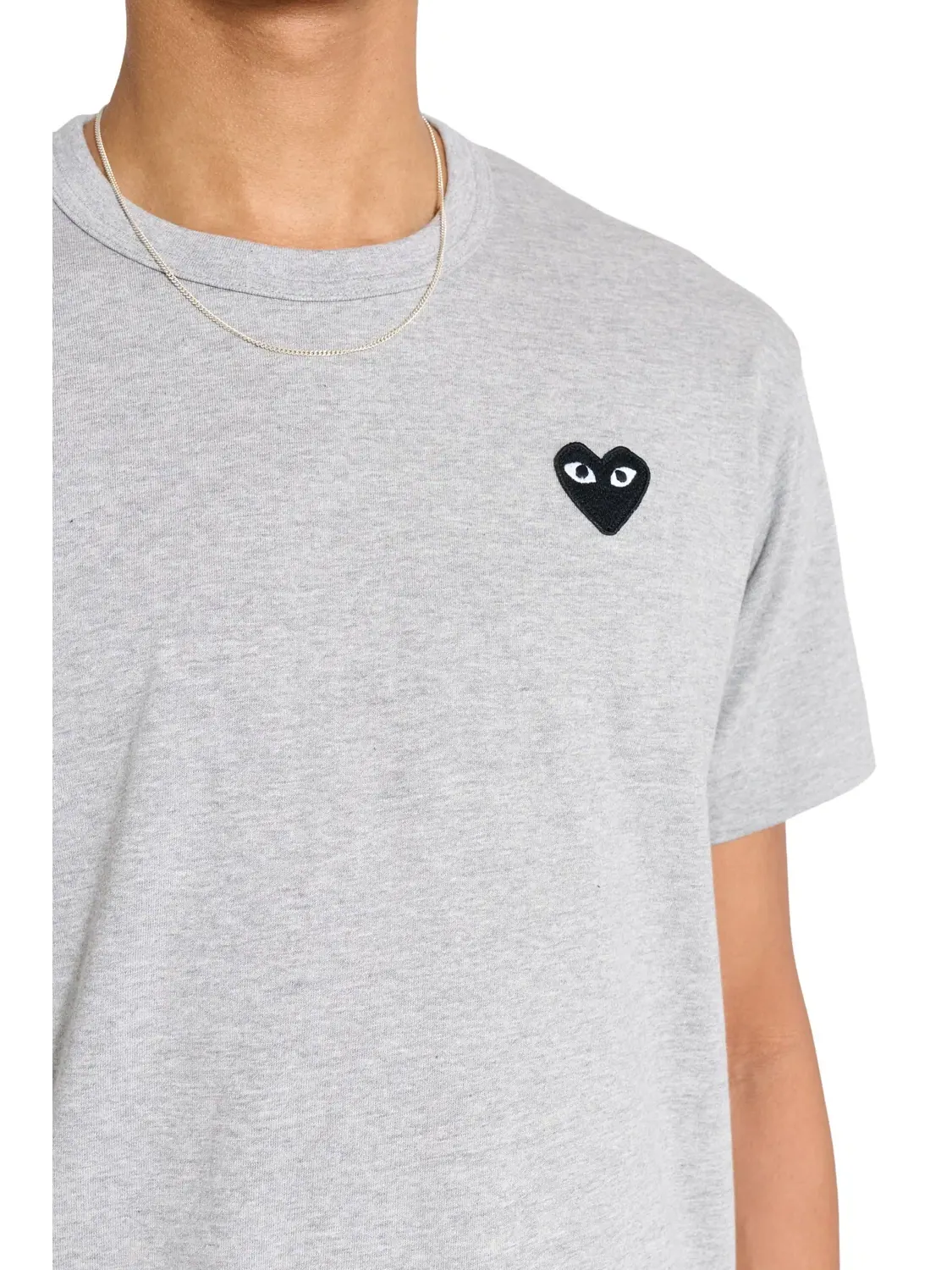 Футболка с сердечком COMME des GARCONS PLAY SS25 — изображение 5 из 5, серый