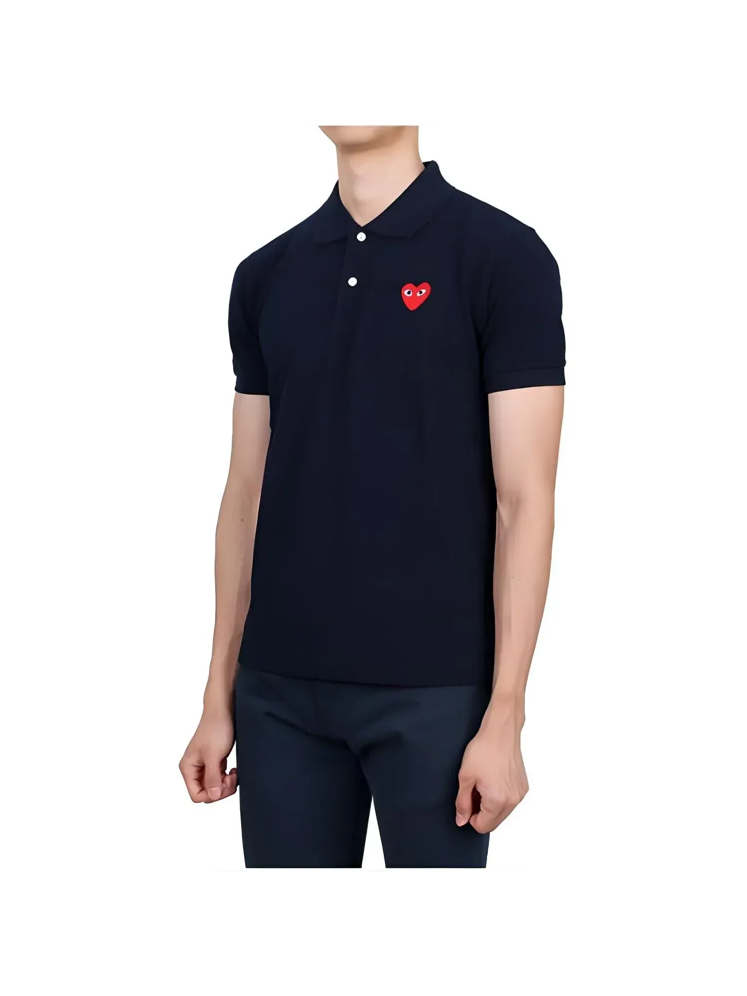 Рубашка-поло COMME des GARCONS PLAY SS25 с эмблемой «Темно-синий» AX-T006-051-2 — изображение 4 из 5
