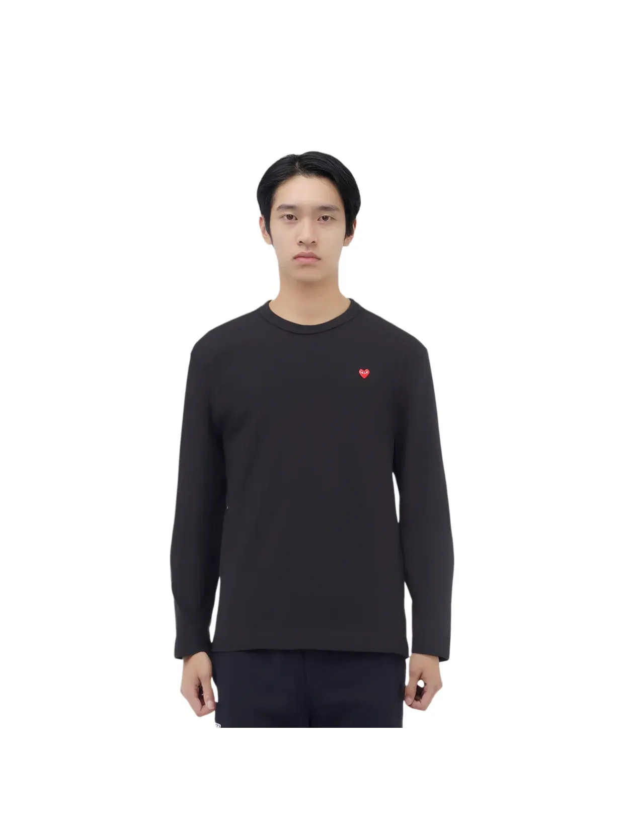 Футболка с длинными рукавами и мини-сердечком COMME des GARCONS PLAY SS25, черная, AX-T308-051-1 — изображение 6 из 6, черный