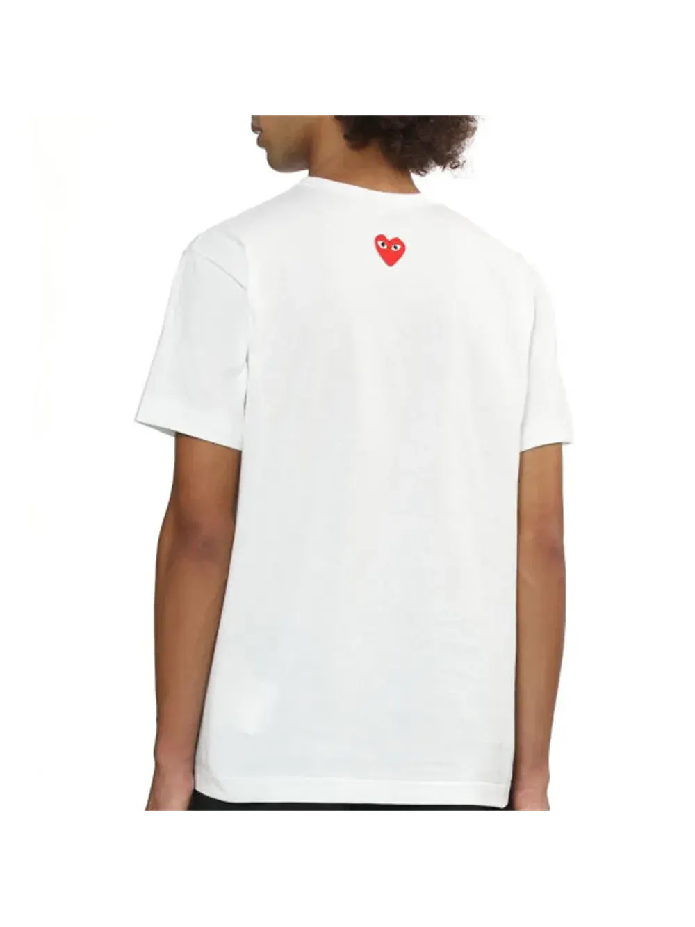 Футболка COMME des GARCONS PLAY SS25 с эмблемой в виде сердца на спине, белая, AX-T340-051-3 — изображение 4 из 6, белый