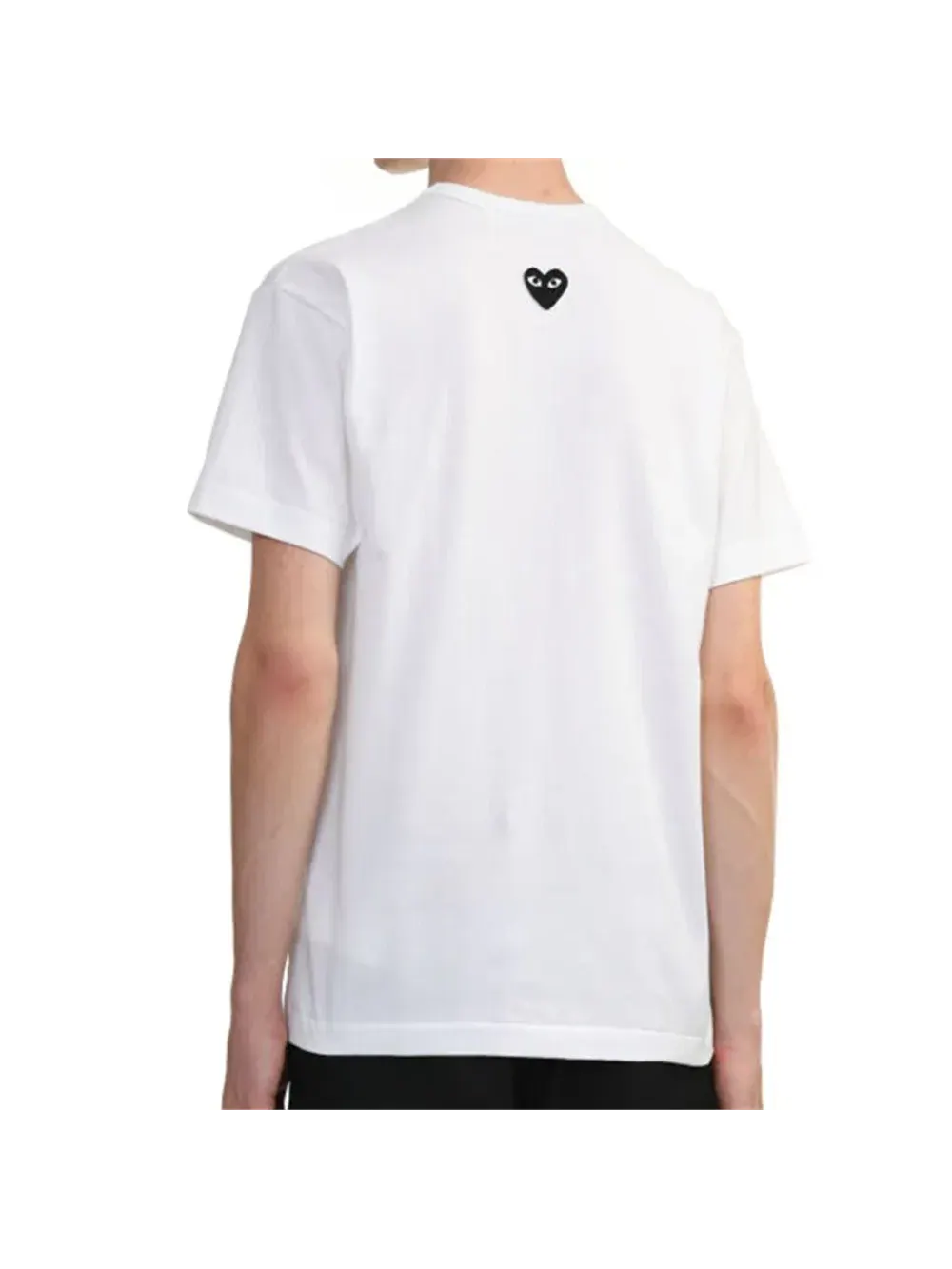 Футболка COMME des GARCONS PLAY SS25 с эмблемой на спине, белая, AX-T341-051-3 — изображение 4 из 6, белый