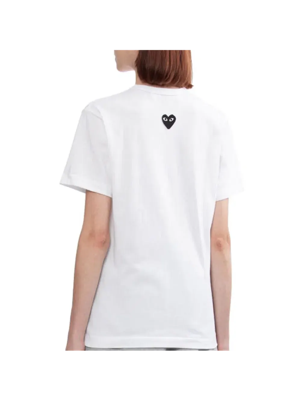 Футболка COMME des GARCONS PLAY SS25 с эмблемой на спине, белая, AX-T341-051-3 — изображение 6 из 6, белый