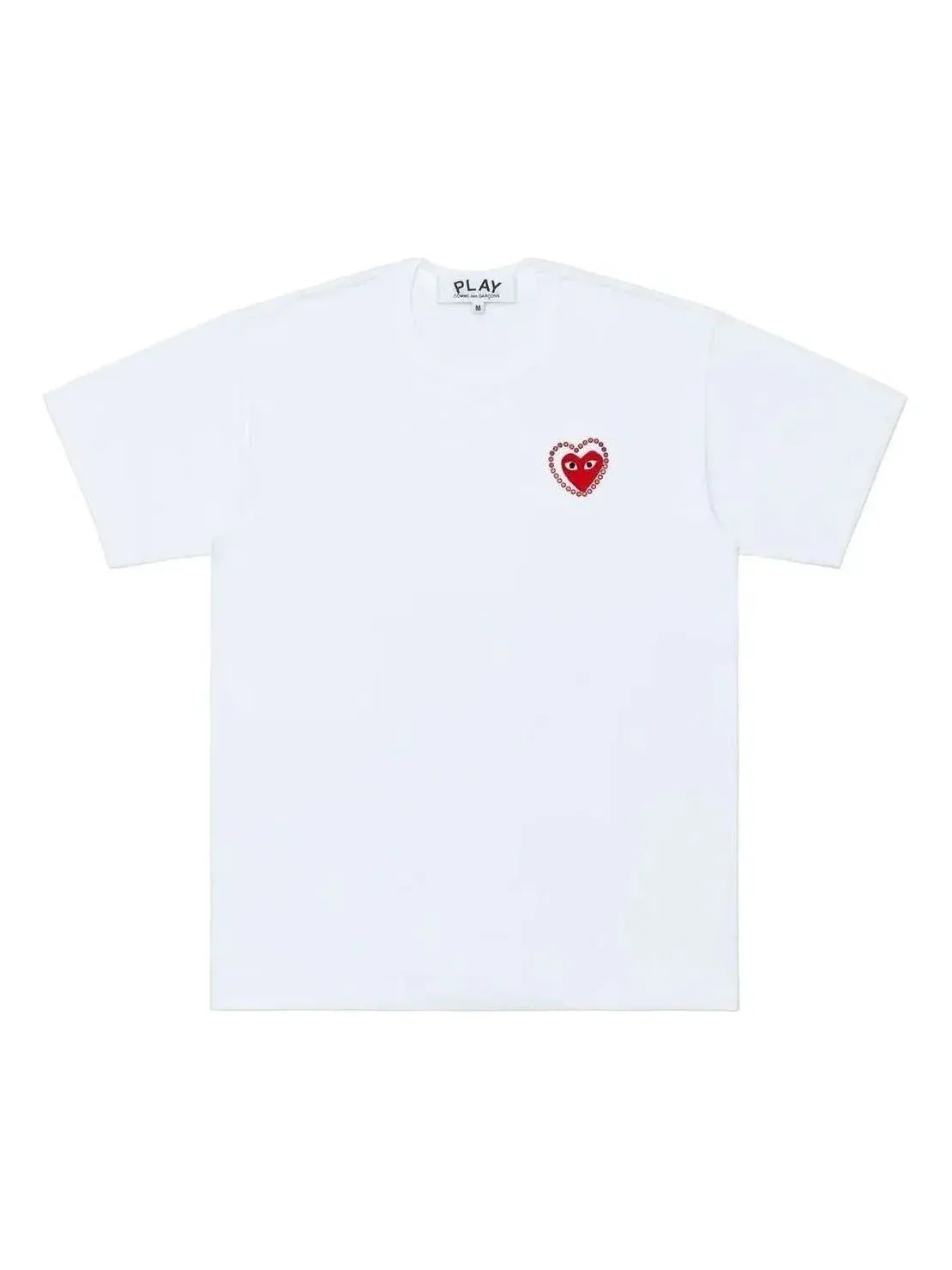Футболка COMME des GARCONS PLAY SS25 Metalstone Heart 'White Red' AX-T802-051-2 — изображение 1 из 5, белый