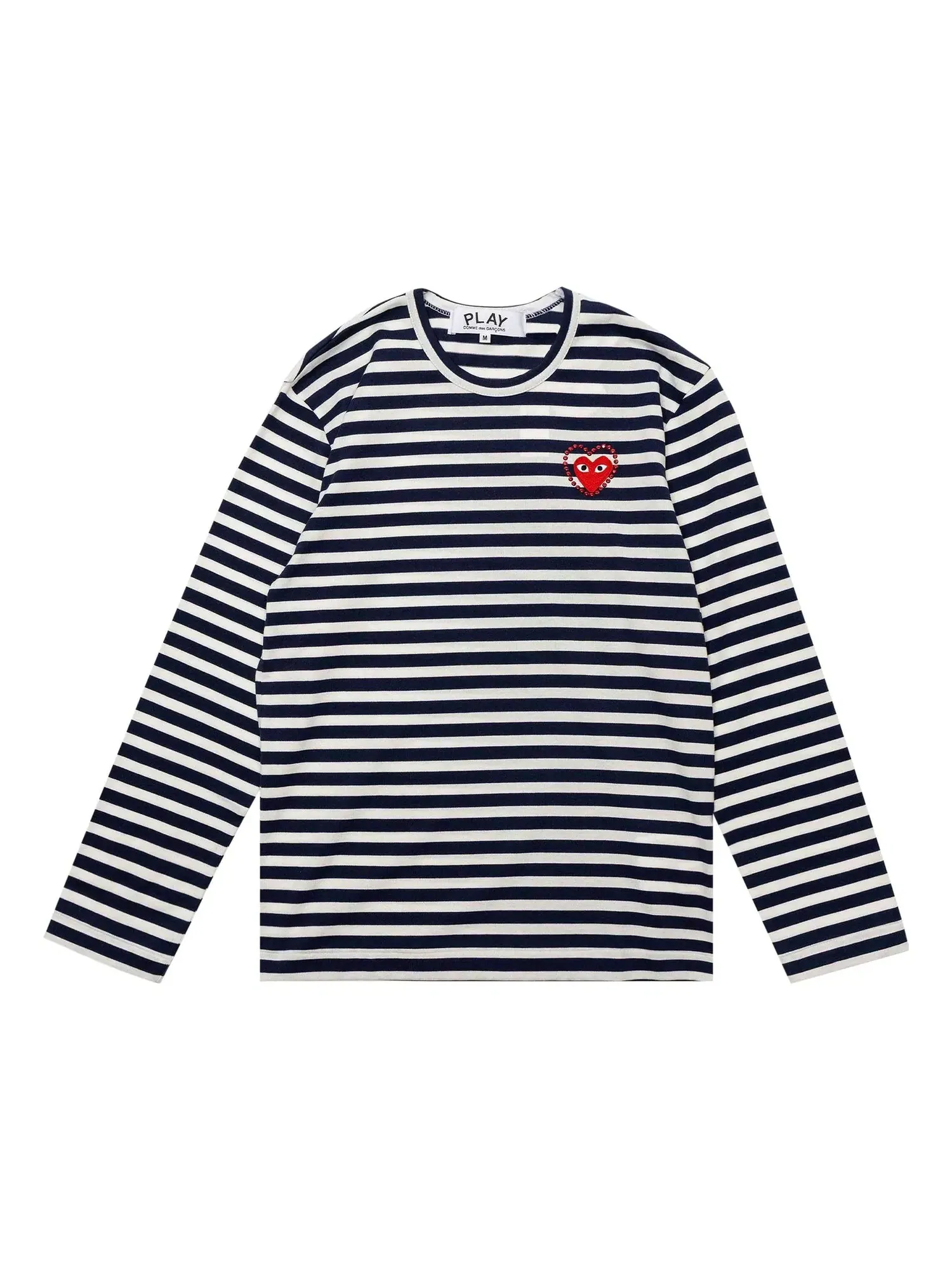 Футболка COMME des GARCONS PLAY SS25 Metalstone Stripe 'Navy White' AX-T806-051-1 — изображение 1 из 4, белый