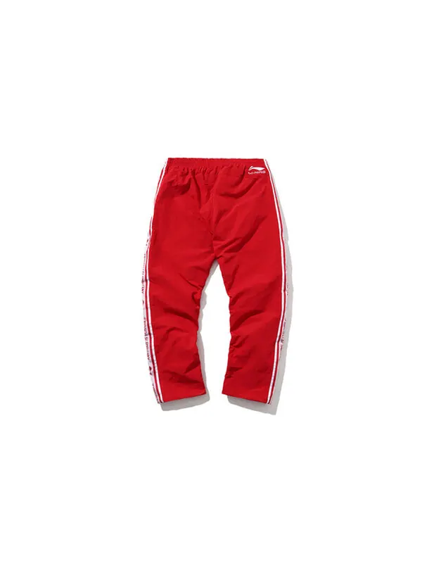 Штаны с логотипом спортивные штаны парижская неделя моды Li-Ning — изображение 2 из 2, красный/белый
