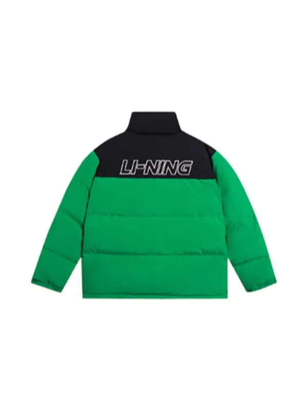 Куртка графические цветные блоки пуховик Li-Ning — изображение 2 из 2, черный/зеленый