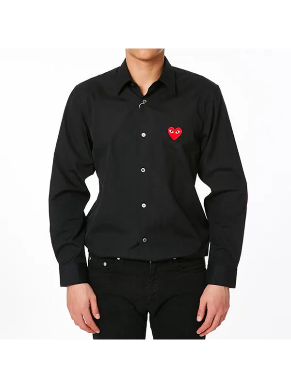 Рубашка red emblem button down 'black' Comme Des Garcons Play — изображение 3 из 4, черный