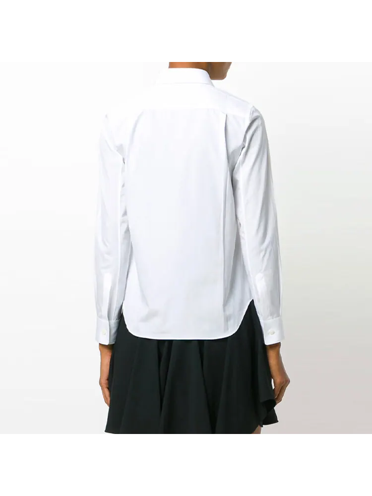 Рубашка (WMNS) COMME des GARCONS PLAY Shirt Red Emblem 'White' — изображение 5 из 5, белый
