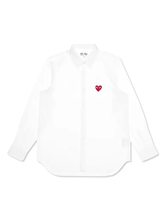 Рубашка red emblem button down 'white' Comme Des Garcons Play — изображение 1 из 4, белый
