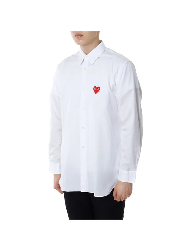 Рубашка red emblem button down 'white' Comme Des Garcons Play — изображение 4 из 4, белый