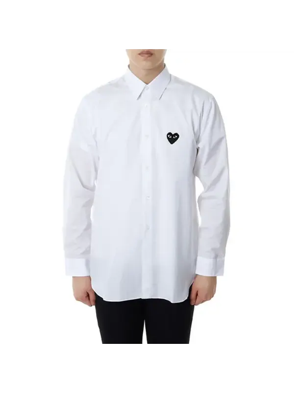 Рубашка black emblem button down 'white' Comme Des Garcons Play — изображение 3 из 4, белый