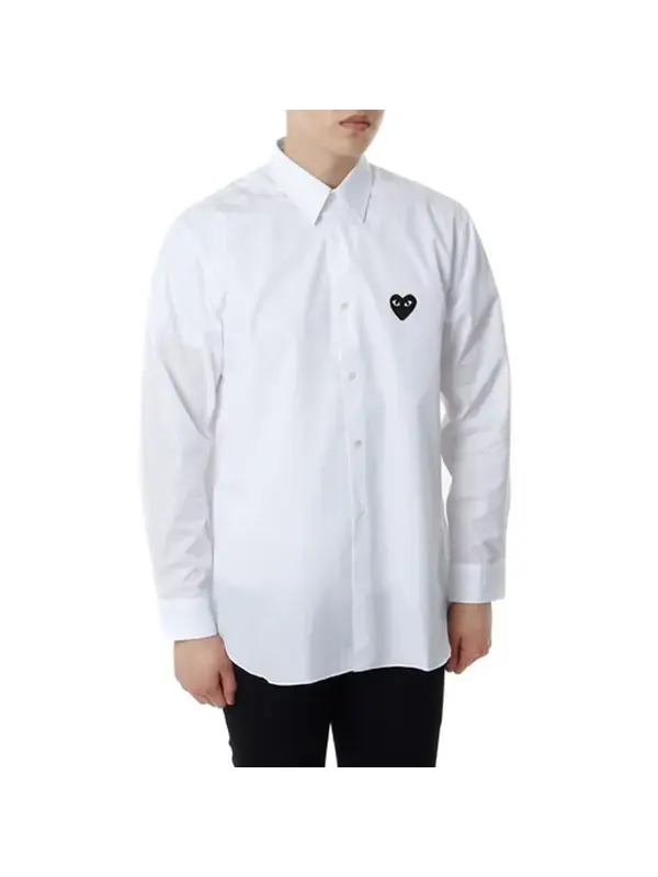 Рубашка black emblem button down 'white' Comme Des Garcons Play — изображение 4 из 4, белый