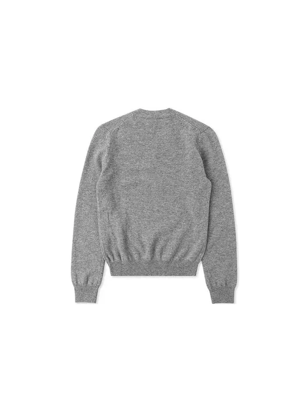 Свитер v-neck pullover black heart 'grey' Comme Des Garcons Play — изображение 2 из 2, серый