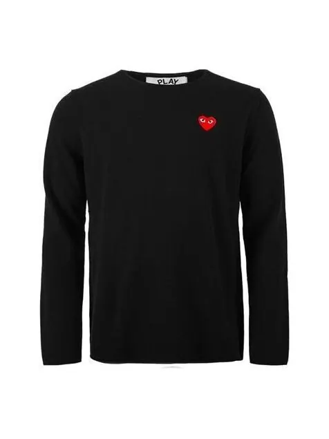 Свитер l/s basic t-shirt red emblem 'black' Comme Des Garcons Play — изображение 1 из 2, черный