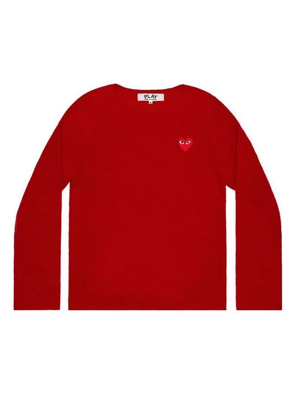 Свитер l/s basic t-shirt red emblem 'red' Comme Des Garcons Play — изображение 1 из 2, красный