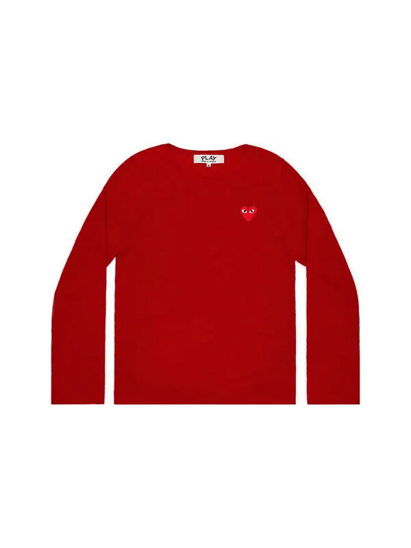 Свитер l/s basic t-shirt red emblem 'red' Comme Des Garcons Play — изображение 2 из 2, красный