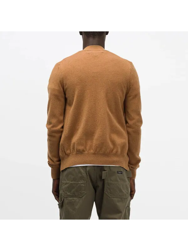 Свитер cardigan red emblem 'brown' Comme Des Garcons Play — изображение 3 из 4, коричневый