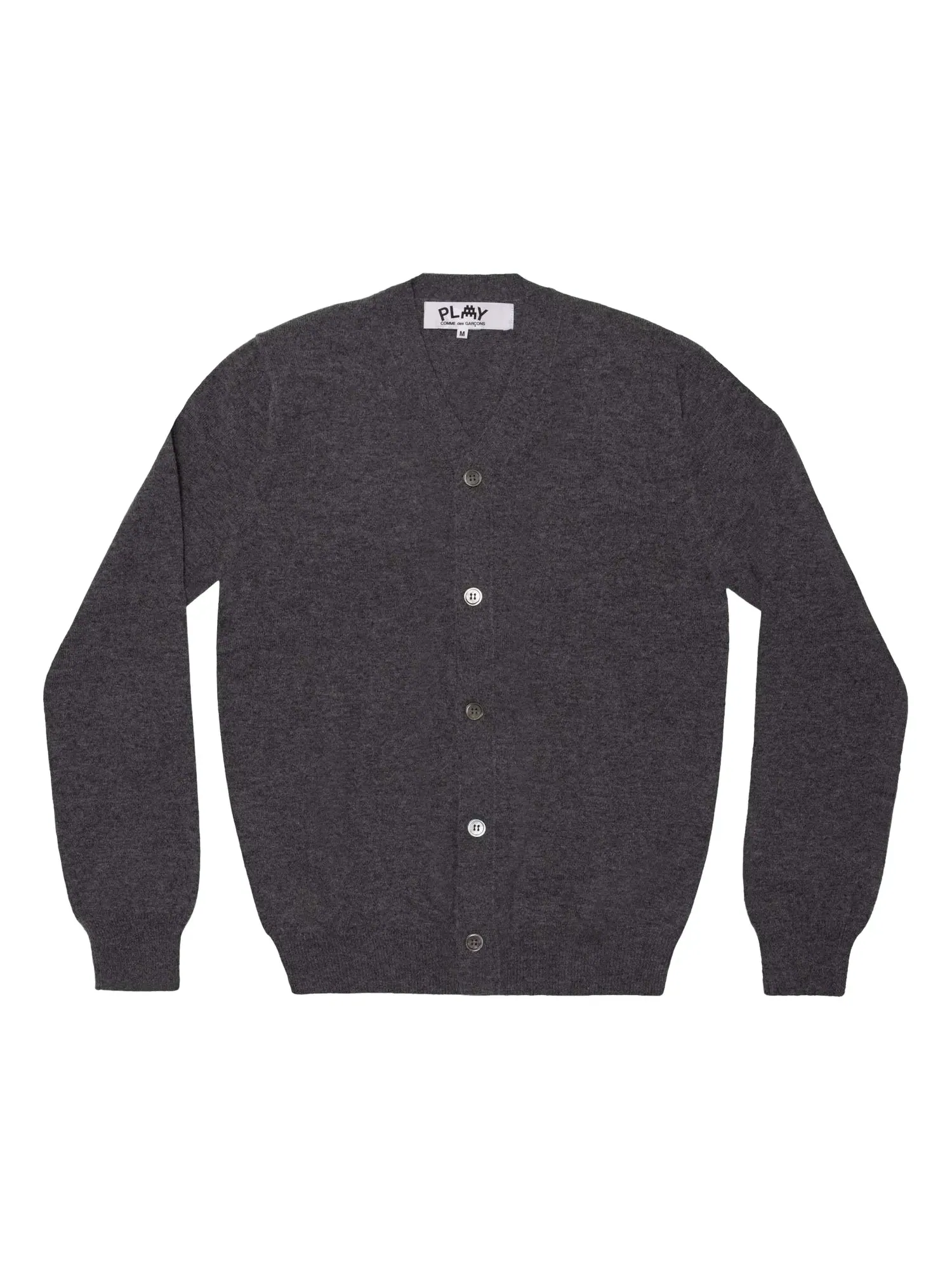 Кардиган COMME des GARCONS PLAY FW25 x Invader Double Pixel Heart Cardigan 'Gray' AZ-N088-051-3 — изображение 1 из 3, серый
