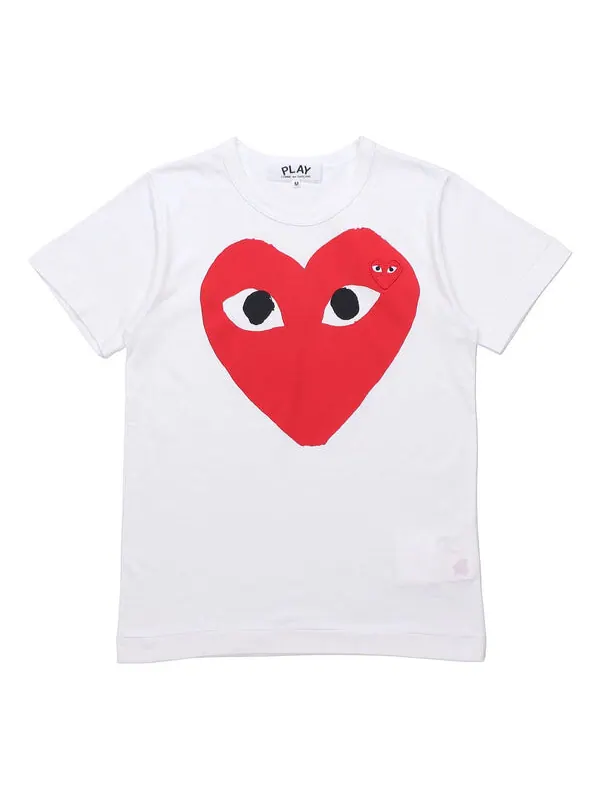 Футболка heart emblem t-shirt 'white' Comme Des Garcons Play — изображение 1 из 4, белый