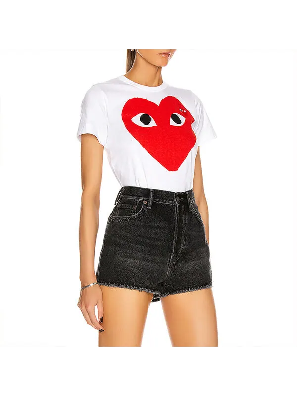 Футболка heart emblem t-shirt 'white' Comme Des Garcons Play — изображение 3 из 4, белый