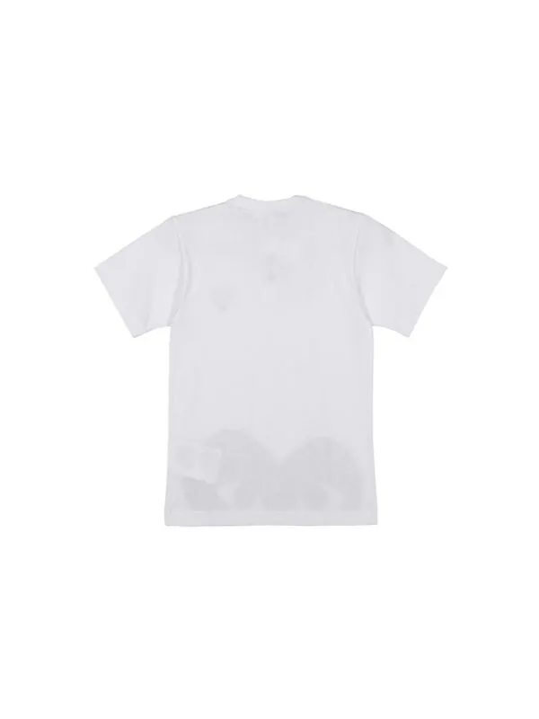 Футболка half heart logo tee 'white red' Comme Des Garcons Play — изображение 2 из 4, белый